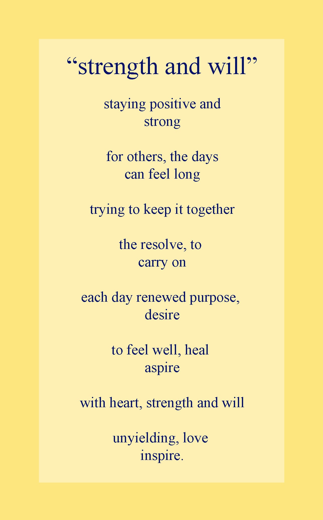 strength and will